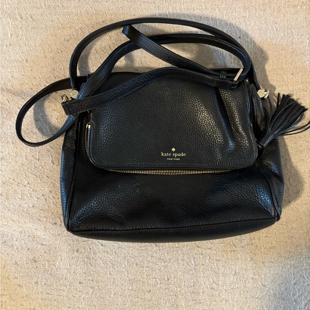 Kate Spade Black Pebbled Leather Shoulder Bag